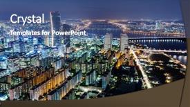  Presentation with washington dc city skyline - Slide set having han river - seoul city skyline at night background and a ocean colored foreground