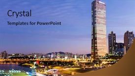  Presentation with gala night - PPT theme enhanced with winter road near krasny les village in north bohemia background and a gray colored foreground