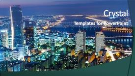  Presentation with skyline - Cool new PPT layouts with han river - seoul skyline at night backdrop and a ocean colored foreground