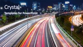  Presentation with night highway accidents - Cool new slides with han river - seoul with highway at night backdrop and a  colored foreground