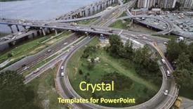  Presentation with landscape - Beautiful presentation theme featuring han river - view and landscape of seoul backdrop and a  colored foreground