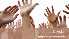  Presentation with air - Slides featuring detail young people's hands background and a coral colored foreground