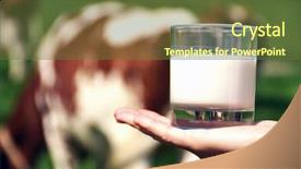  Presentation with milk - Colorful theme enhanced with hand against herd of cow backdrop and a tawny brown colored foreground