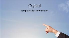  Presentation with law blue sky scales of justice - Audience pleasing presentation consisting of hand aiming at the blue backdrop and a  colored foreground