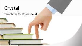  Presentation with book stairs - Colorful PPT theme enhanced with stairs isolated on white background backdrop and a white colored foreground