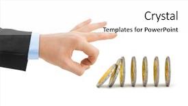  Presentation with waiter hand in white glove - Amazing slide deck having hand and falling coins isolated backdrop and a white colored foreground