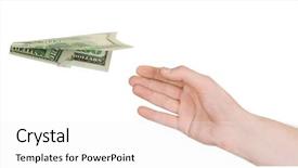  Presentation with plane flying in everest - Amazing PPT layouts having hand and flying money plane backdrop and a sky blue colored foreground