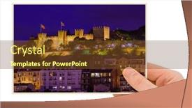  Presentation with saint - Presentation design with hand-and-fortress-of-saint background and a tawny brown colored foreground