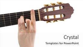  Presentation with waiter hand in white glove - Presentation theme consisting of vintage pop art man - hand and guitar isolated background and a white colored foreground