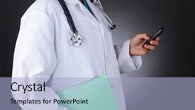  Presentation with nurse and patient holding hands - Colorful PPT layouts enhanced with hand and her cell phone backdrop and a light blue colored foreground