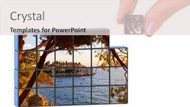  Presentation with island - Audience pleasing slide deck consisting of hand-and-island-sveti-stefan backdrop and a lemonade colored foreground