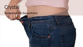  Presentation with loss - Audience pleasing presentation theme consisting of hand and jeans - weight loss isolated on white background backdrop and a coral colored foreground