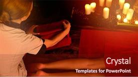  Presentation with reflexology foot massage spa foot - Cool new presentation design with hand and leg on candel backdrop and a tawny brown colored foreground