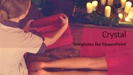  Presentation with foot massage - Slide deck consisting of hand and leg on candel background and a violet colored foreground