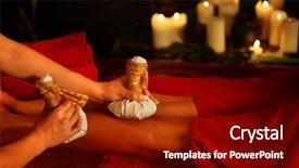  Presentation with foot massage - PPT layouts having care bundle - feet massage with thai reflexology background and a tawny brown colored foreground