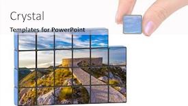  Presentation with mountains - Presentation theme enhanced with hand-and-lovcen-mountains-national background and a white colored foreground