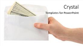  Presentation with envelope - Presentation having hand and money in envelope background and a white colored foreground