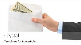  Presentation with no money - Cool new presentation theme with hand and money in envelope backdrop and a white colored foreground