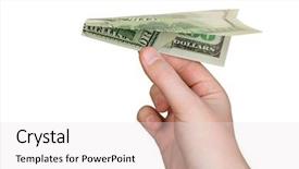  Presentation with plane fying in everest - PPT theme having hand and money plane isolated background and a  colored foreground