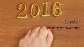  Presentation with new year - Audience pleasing presentation design consisting of hand and numbers 2016 backdrop and a red colored foreground