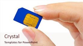  Presentation with phone - Amazing PPT theme having hand and phone sim card backdrop and a lemonade colored foreground