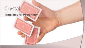  Presentation with playing cards - Cool new presentation theme with hand-and-playing-cards-isolated backdrop and a lemonade colored foreground