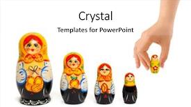  Presentation with russian doll - Presentation enhanced with hand and russian toy matrioska background and a white colored foreground