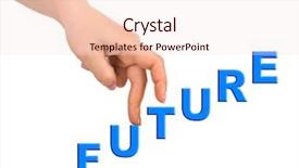  Presentation with waiter hand in white glove - Slides enhanced with hand and stairs future isolated background and a lemonade colored foreground