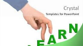  Presentation with learn - Audience pleasing presentation theme consisting of hand-and-stairs-learn-isolated backdrop and a white colored foreground