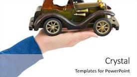  Presentation with toy - Theme enhanced with hand and toy retro car background and a white colored foreground