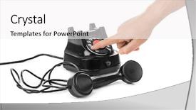  Presentation with telephone - PPT layouts featuring hand and vintage telephone isolated background and a  colored foreground