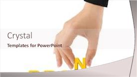  Presentation with brand - Presentation theme having hand-and-word-brand-isolated background and a lemonade colored foreground