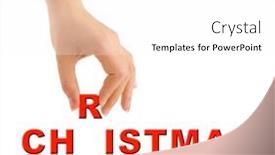  Presentation with white christmas - Cool new slide deck with hand-and-word-christmas-isolated backdrop and a white colored foreground
