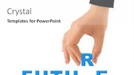  Presentation with future - Slide deck with hand-and-word-future-business background and a white colored foreground
