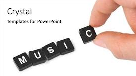  Presentation with sheet music - Beautiful slides featuring hand and word music isolated backdrop and a white colored foreground