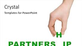  Presentation with partnership - Cool new presentation theme with hand and word partnership business backdrop and a white colored foreground