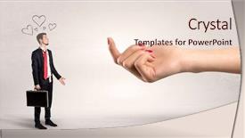  Presentation with love - Colorful presentation theme enhanced with hand baiting man in love backdrop and a lemonade colored foreground