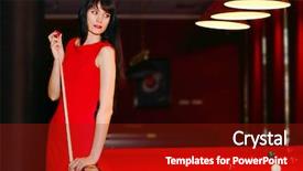  Presentation with beautiful young girl red - Beautiful presentation theme featuring hand ball sport - beautiful young girl in red backdrop and a tawny brown colored foreground