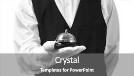  Presentation with man holding phone - Amazing PPT layouts having hand bells - man holding bell on white backdrop and a gray colored foreground