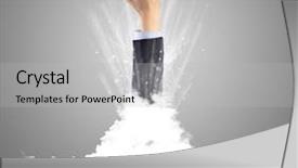  Presentation with iot internet of things cloud - Slides featuring hand breaking out from cloud background and a  colored foreground