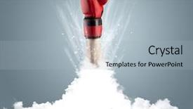  Presentation with cloud based shared services - Amazing PPT theme having hand breaking out from cloud backdrop and a  colored foreground