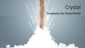  Presentation with cloud - Theme featuring hand breaking out from cloud background and a  colored foreground