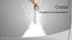  Presentation with cloud - Slide set enhanced with hand breaking out from cloud background and a  colored foreground