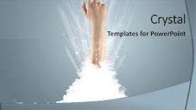  Presentation with liquor and cloud and virtual - PPT theme enhanced with hand breaking out from cloud background and a  colored foreground