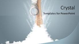  Presentation with cloud - Slides featuring hand breaking out from cloud background and a light blue colored foreground