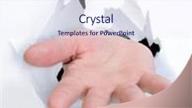  Presentation with paper making - Presentation design with hand broken the paper making sign background and a sky blue colored foreground