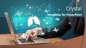  Presentation with lungs - Cool new slide set with hand-browsing-on-the-internet backdrop and a ocean colored foreground