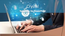  Presentation with medical hand - Slide set consisting of hand-browsing-on-the-internet background and a teal colored foreground