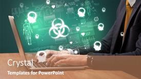  Presentation with medical hand - Slide set featuring hand-browsing-on-the-internet background and a coral colored foreground