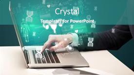  Presentation with medical hand - PPT layouts with hand-browsing-on-the-internet background and a teal colored foreground